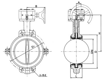 D371(半襯)、D371Fs(全襯)蝸輪對夾襯氟塑料蝶閥